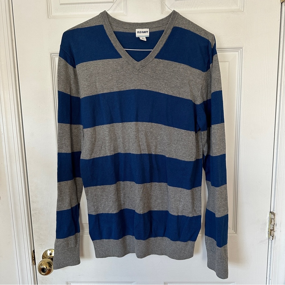 Old Navy Mens Striped V Neck Sweater